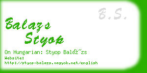 balazs styop business card